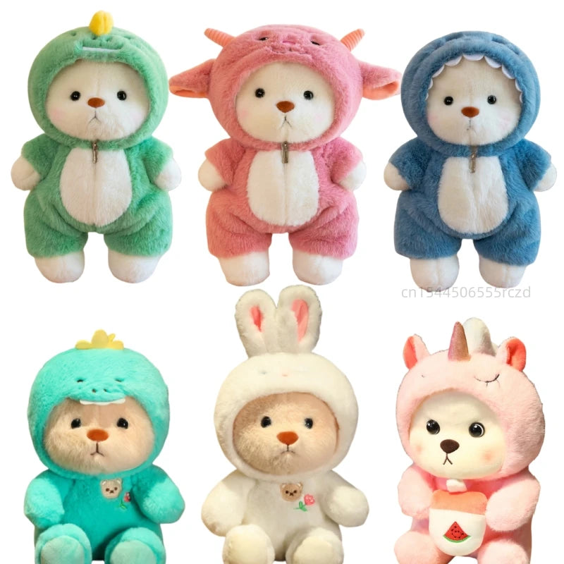 Adorable Animal Costume Bear Plush Toy - Soft Stuffed Bear in Cute Outfits (25cm/35cm)