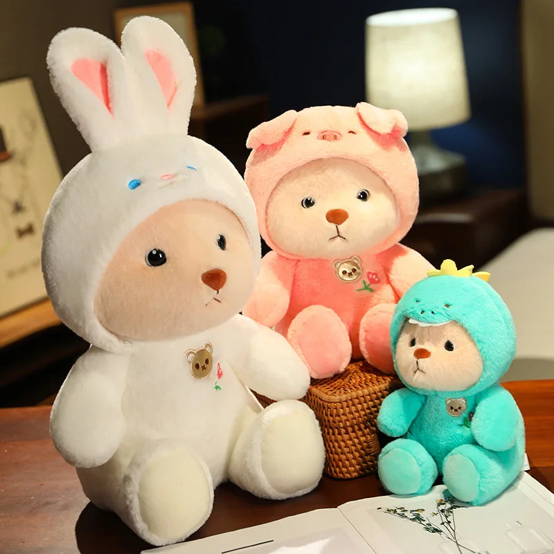 Adorable Animal Costume Bear Plush Toy - Soft Stuffed Bear in Cute Outfits (25cm/35cm)