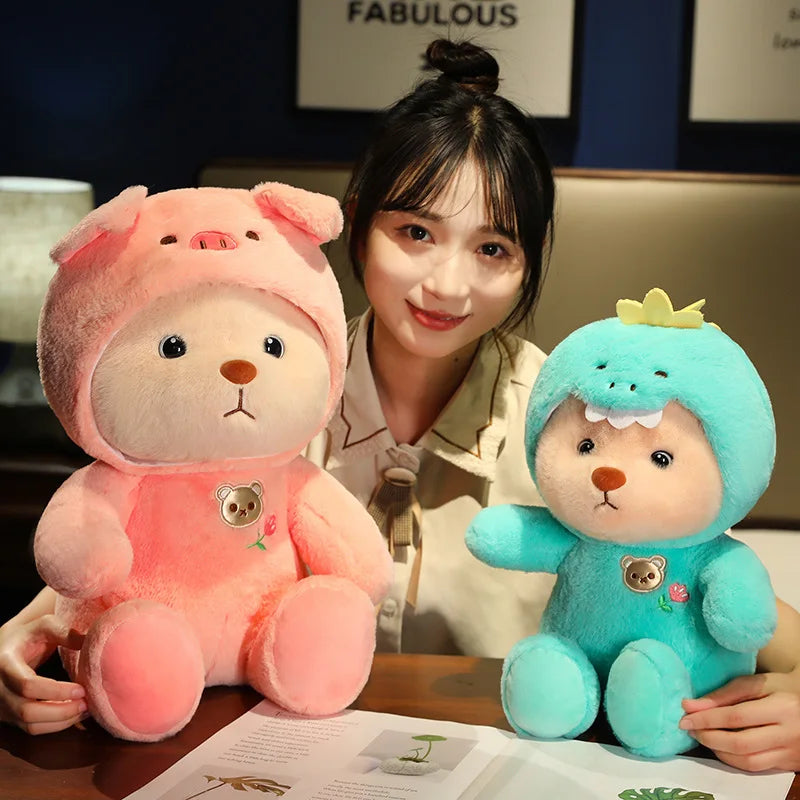 Adorable Animal Costume Bear Plush Toy - Soft Stuffed Bear in Cute Outfits (25cm/35cm)
