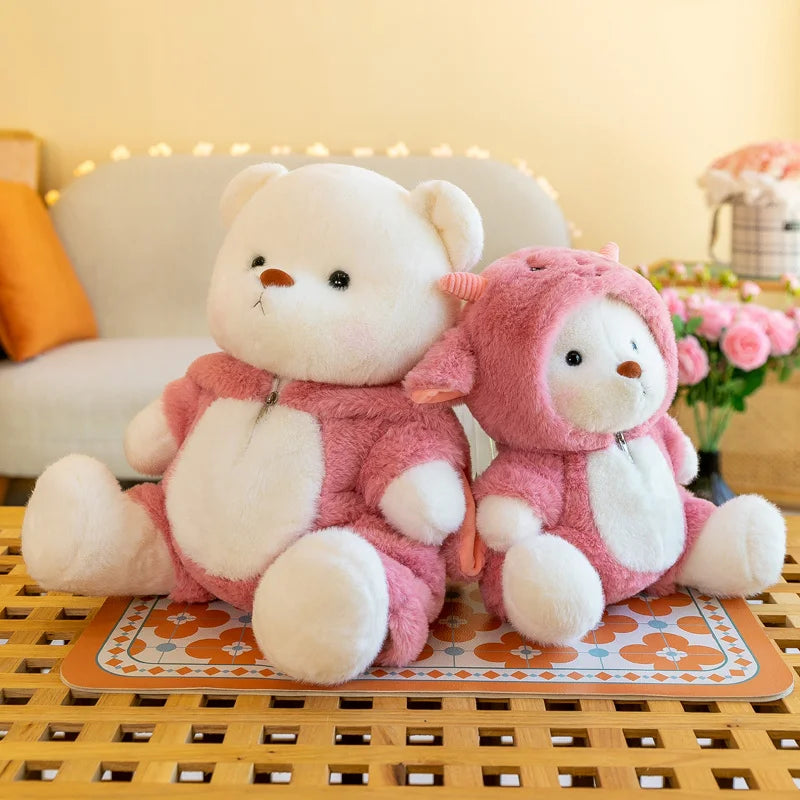 Adorable Animal Costume Bear Plush Toy - Soft Stuffed Bear in Cute Outfits (25cm/35cm)