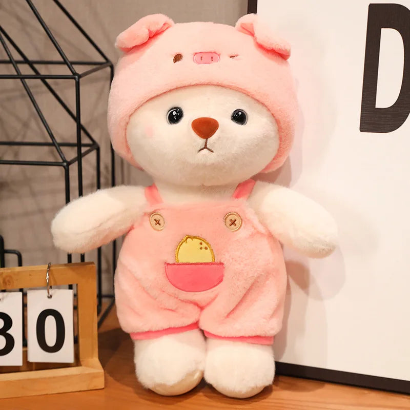 Adorable Animal Costume Bear Plush Toy - Soft Stuffed Bear in Cute Outfits (25cm/35cm)
