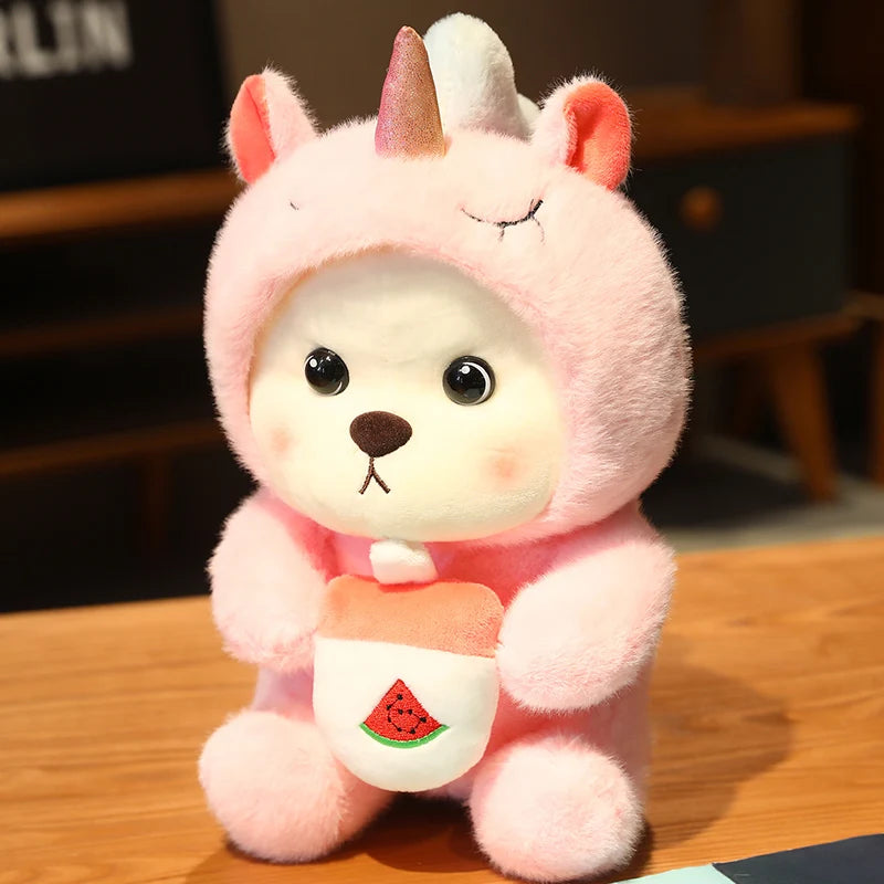 Adorable Animal Costume Bear Plush Toy - Soft Stuffed Bear in Cute Outfits (25cm/35cm)