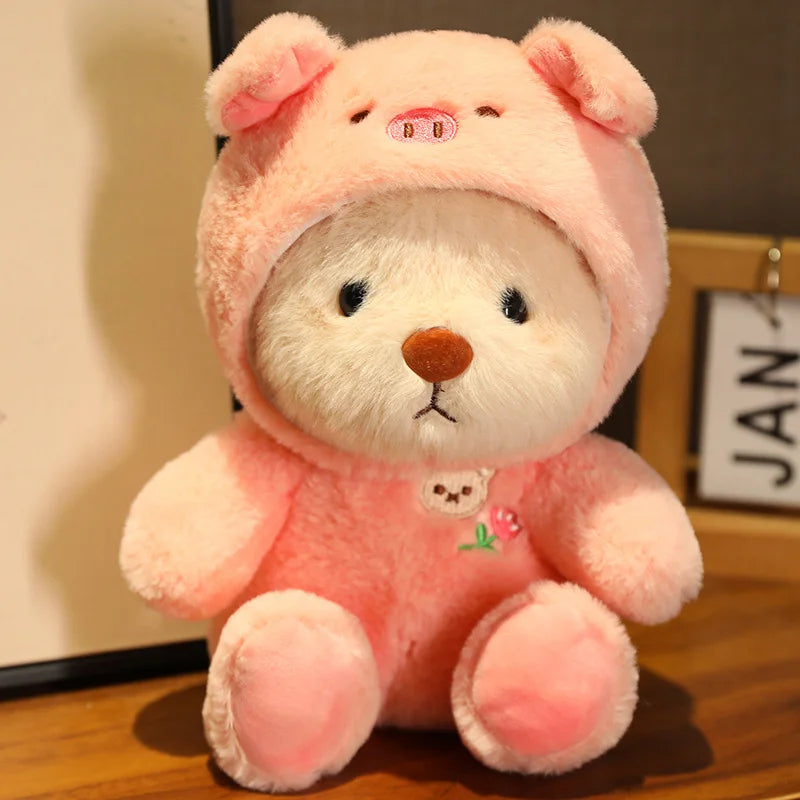 Adorable Animal Costume Bear Plush Toy - Soft Stuffed Bear in Cute Outfits (25cm/35cm)