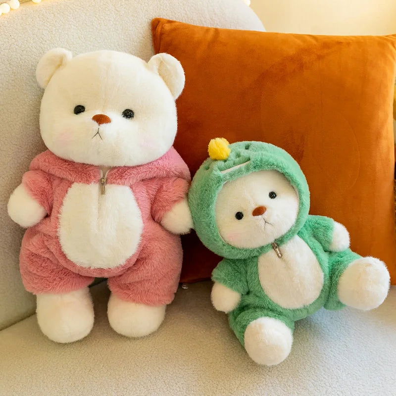 Adorable Animal Costume Bear Plush Toy - Soft Stuffed Bear in Cute Outfits (25cm/35cm)