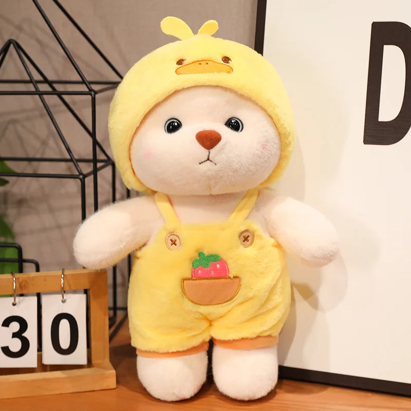 Adorable Animal Costume Bear Plush Toy - Soft Stuffed Bear in Cute Outfits (25cm/35cm)